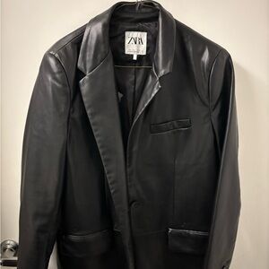Zara Faux leather blazer